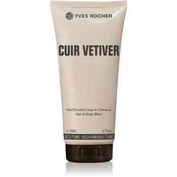 Yves Rocher Cuir Vétiver sprchový gel na tělo a vlasy pro muže 200 ml
