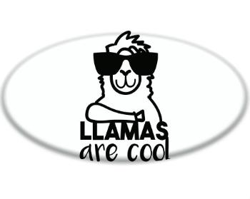 3D samolepky ovál - 5ks Llamas are cool