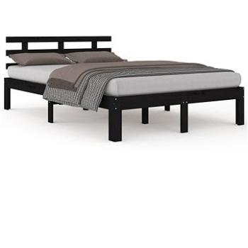 Rám postele černý masivní dřevo 150 × 200 cm King Size, 814763 (814763)