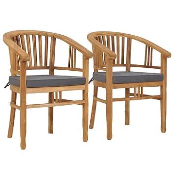 Zahradní židle s poduškami 2 ks masivní teakové dřevo 49431 (49431)