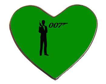 Magnet srdce kov James Bond