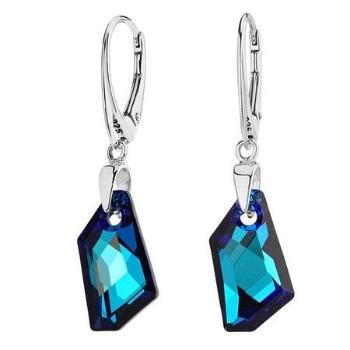 SILVEGO náušnice De-Art Bermuda Blue se Swarovski Crystals LSW179E