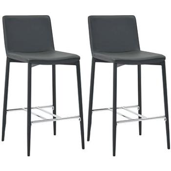 Barové stoličky 2 ks šedé umělá kůže (281516)