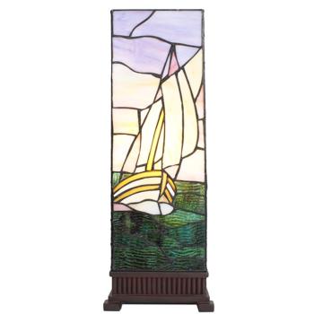 Stolní lampa Tiffany s plachetnicí Viw - 18*18*48 cm E14/max 1*40W 5LL-6293