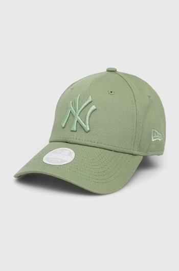 Bavlněná baseballová čepice New Era zelená barva, s aplikací