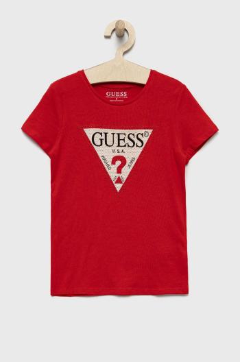 Dětské tričko Guess červená barva