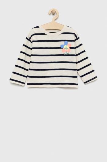 dětská bavlněná košile s dlouhým rukávem GAP béžová barva