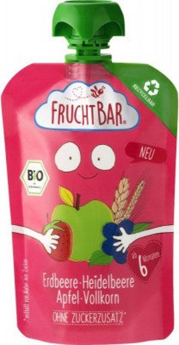Fruchtbar BIO 100% Recykovatelná ovocná kapsička s jablkem, jahodou, borůvkami a špaldou 100 g