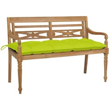 SHUMEE Lavice Batavia se zářivě zelenými poduškami 120 cm teak 3062180 (3062180)