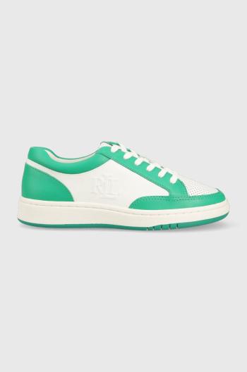 Kožené sneakers boty Lauren Ralph Lauren HAILEY II zelená barva, 802904469003