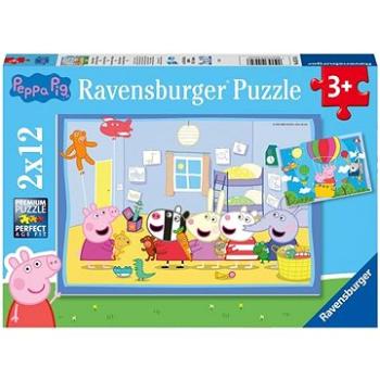 Ravensburger puzzle 055746 Prasátko Peppa: Peppino dobrodružství 2x12 dílků  (4005556055746)