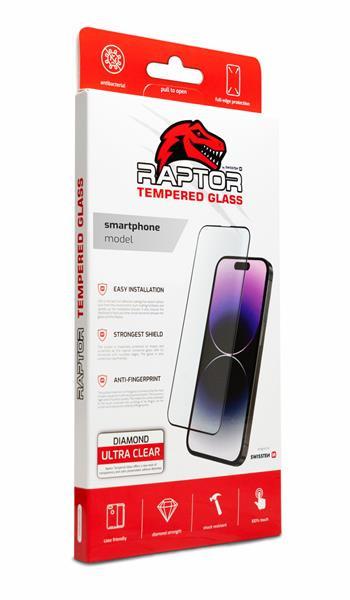 SWISSTEN RAPTOR DIAMOND ULTRA CLEAR 3D TEMPEROVANÉ SKLO APPLE IPHONE 13/13 PRO ČERNÉ