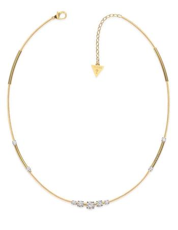 Guess Slušivý pozlacený náhrdelník s krystaly Sunburst JUBN01399JWYGT/U