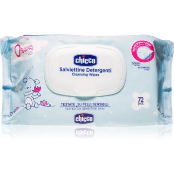 Chicco Cleansing Wipes Blue dětské jemné vlhčené ubrousky 72 ks