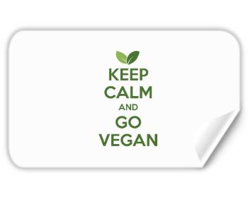 Samolepky obdelník Keep calm and Go Vegan