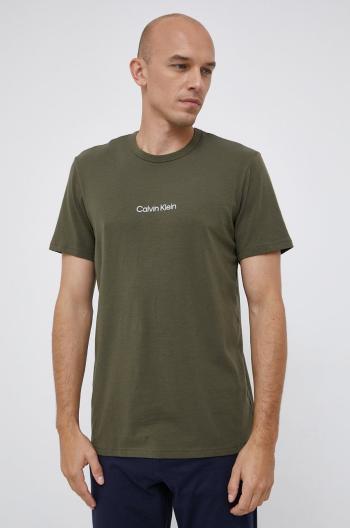 Pyžamové tričko Calvin Klein Underwear zelená barva, hladké