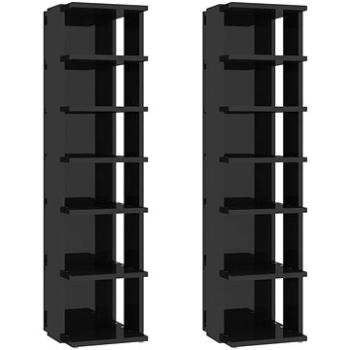 Botníky 2 ks černé s vysokým leskem 25 x 27 x 102 cm, 808500 (808500)