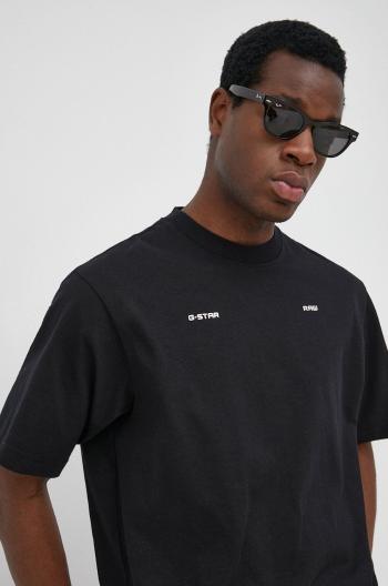 Bavlněné tričko G-Star Raw černá barva, hladký