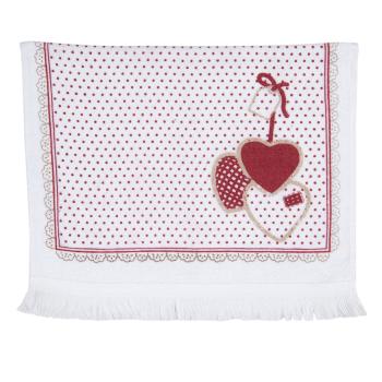 Kuchyňský ručník s červenými srdci - 40*66 cm CT010