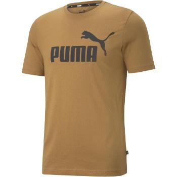 Puma ESS LOGO TEE Pánské triko, hnědá, velikost XXXL