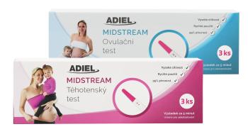 Adiel Sada Midstream testů - těhotenský test 3ks + ovulační test 3ks