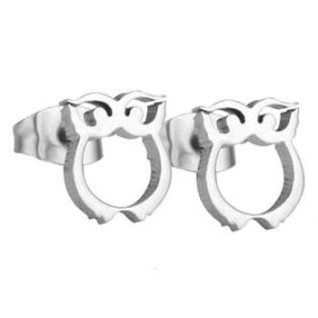 Šperky4U Ocelové náušnice sovičky - OPN1070-ST