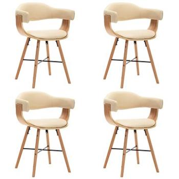 Jídelní židle 4 ks krémové umělá kůže a ohýbané dřevo (279497)