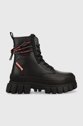 Kožené kotníkové boty Palladium Revolt Boot Lth dámské, černá barva, na platformě