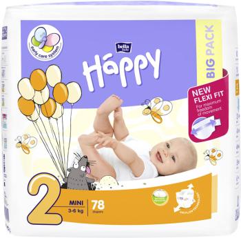 BELLA HAPPY Pleny jednorázové 2 Mini (3-6 kg) 78 ks - BIG PACK