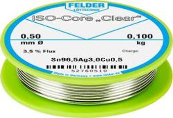 Pájecí cín Felder Löttechnik ISO-Core "Clear" SAC305, cívka, 0.100 kg, 0.5 mm