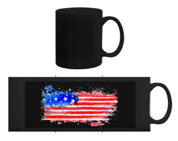 Černý hrnek USA water flag