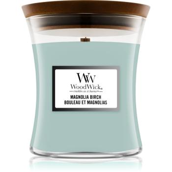 Woodwick Magnolia Birch vonná svíčka s dřevěným knotem 275 g