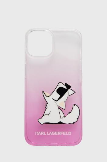 Obal na telefon Karl Lagerfeld Iphone 14 6,1" růžová barva