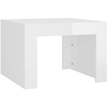 SHUMEE Konferenční stolek bílý vysoký lesk 50 × 50 × 35 cm dřevotříska, 808555 (808555)