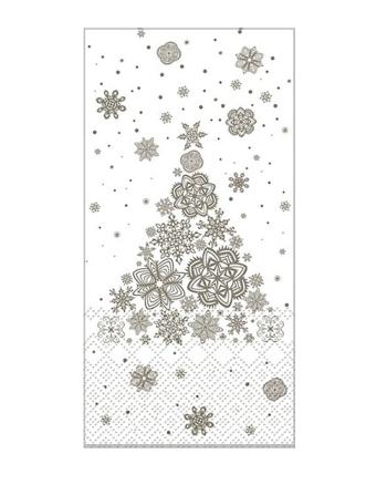 Krémovo -šedé papírové ubrousky Christmas tree - 40*40 cm (15ks) 38003-01