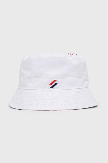 Oboustranný klobouk Superdry bílá barva