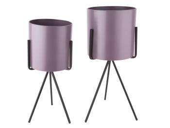 Stojan na květináč Pedestal XL – fialová /set 2 ks