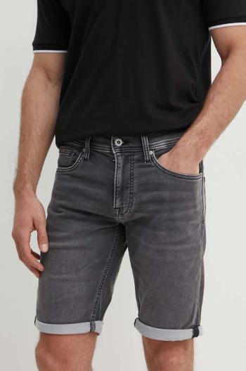 Džínové šortky Pepe Jeans SLIM GYMDIGO SHORT pánské, šedá barva, PM801075UH3