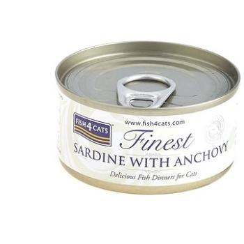 FISH4CATS Konzerva pro kočky Finest sardinka s ančovičkami 70 g (5056008806866)