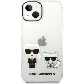 Karl Lagerfeld PC/TPU Ikonik Karl and Choupette Zadní Kryt pro iPhone 14 Transparent (KLHCP14SCKTR)