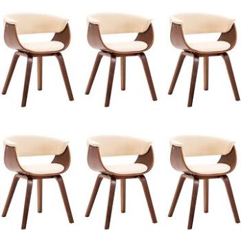 Jídelní židle 6 ks krémové ohýbané dřevo a umělá kůže (278726)