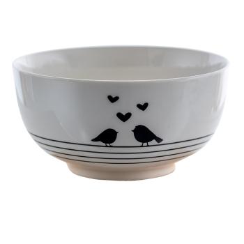 Porcelánová miska na polévku s ptáčky Love Birds - Ø14*7 cm LBSBO
