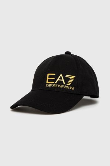 Čepice EA7 Emporio Armani černá barva, s potiskem