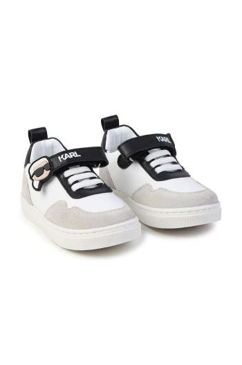 Dětské kožené sneakers boty Karl Lagerfeld černá barva