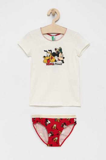 Dětská souprava United Colors of Benetton x Disney krémová barva