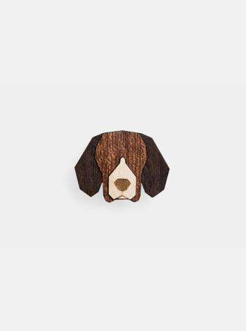 Dřevěná brož ve tvaru psa Beagle Brooch BeWooden