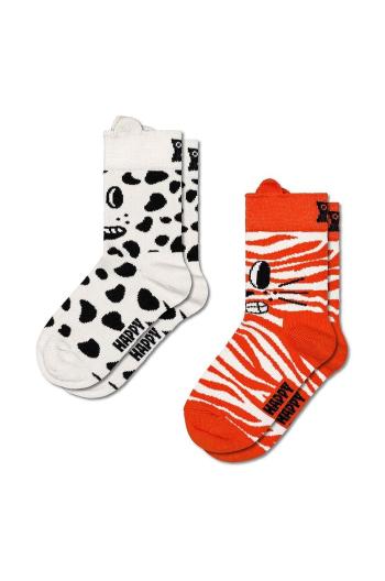 Dětské ponožky Happy Socks Kids Cat & Dog Socks 2-pack bílá barva