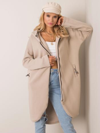 DÁMSKÁ BÉŽOVÁ MIKINA NA ZIP RV-BL-4858-1.99P-BEIGE Velikost: L/XL