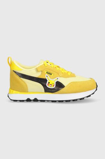 Dětské sneakers boty Puma žlutá barva