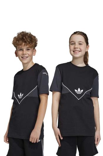 Dětské bavlněné tričko adidas Originals černá barva